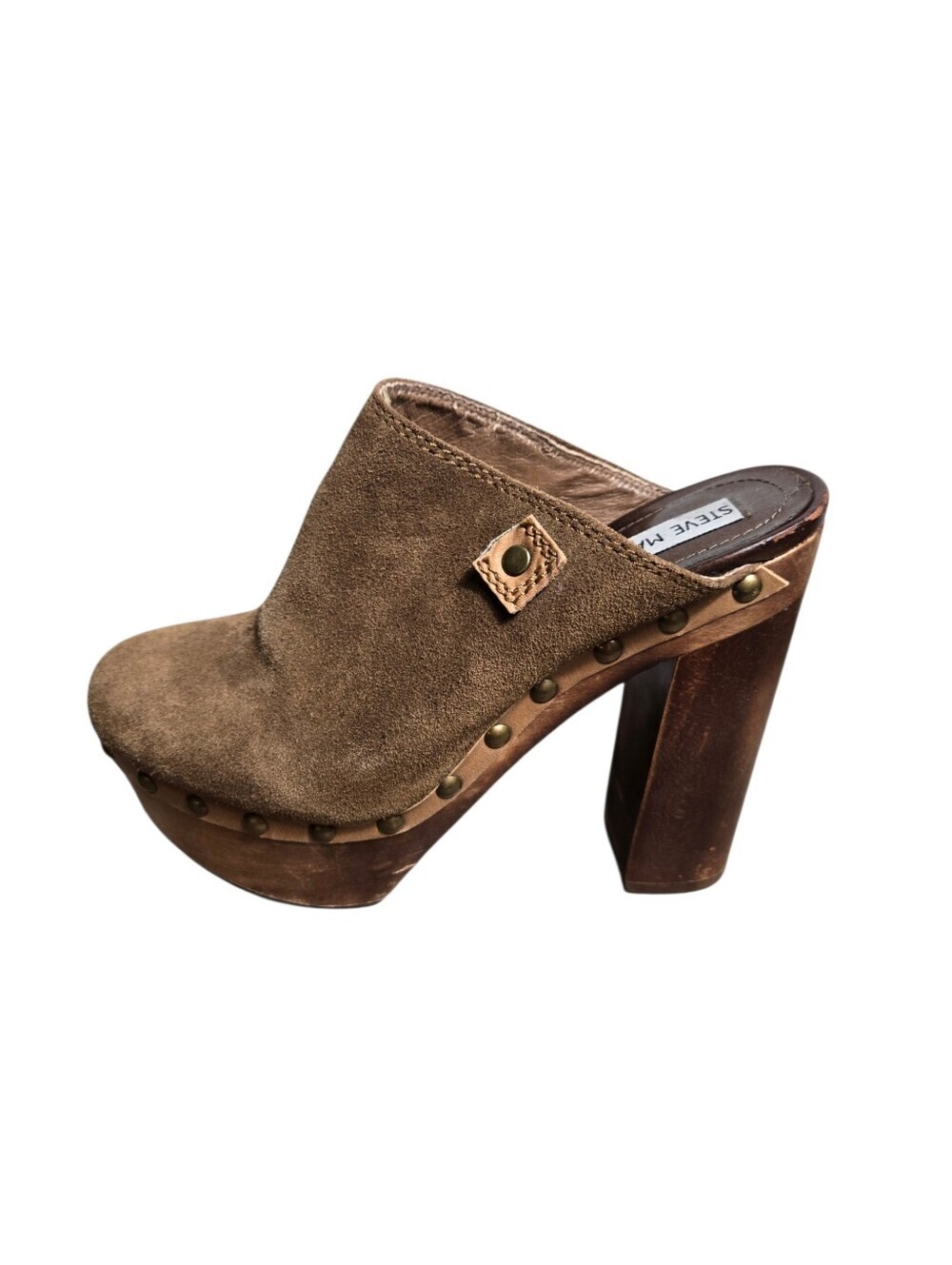 Steve Madden Brown Suede Platform Mules Clogs Heels